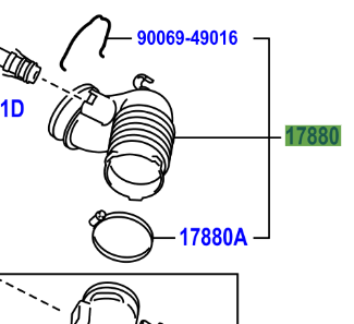 Toyota Verso 2009-2017 Hose Assy, Air Cleaner