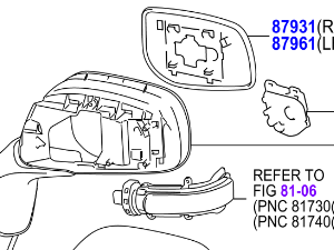 Toyota Auris/Hybrid Mirror Sub-Assy