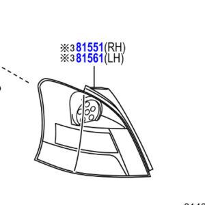 Toyota Yaris 2005-2011 Rear Combination Lens RH