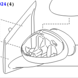 Toyota Aygo 2005-2014 Mirror Assy, Outer Rear View, RH