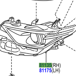 Toyota Auris/Hybrid 2012-2018 Headlamp Unit Assy RH