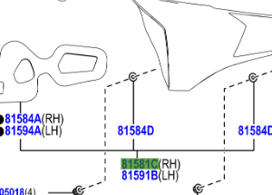 Toyota Rav4 2012-2019 Lens And Body, Rear Lamp, RH