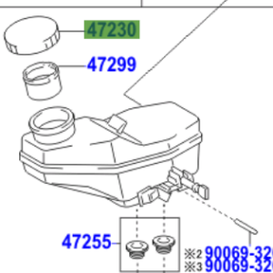 Toyota Verso 2009-2017 Brake Master Cylinder Reservoir Filler Cap
