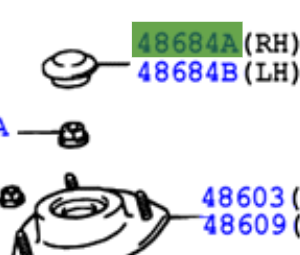 Toyota Rav4 2000-2005 Front Suspension Support Dust Cover RH