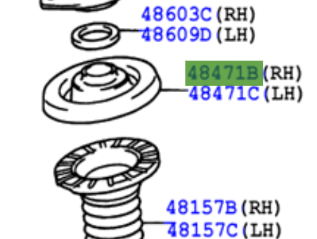 Toyota Rav4 2000-2005 Front Coil Spring, Upper Seat RH