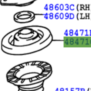 Toyota Rav4 2000-2005 Front Coil Spring, Upper Seat LH