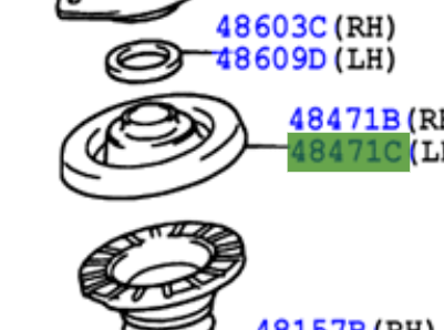 Toyota Rav4 2000-2005 Front Coil Spring, Upper Seat LH