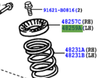 Toyota Rav4 2000-2005 Rear Coil Spring Upper