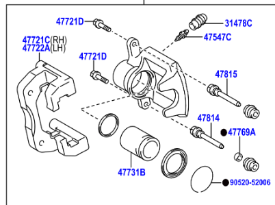 Toyota Rav4 2012-2018 Brake Disc Cylinder Assy Rear