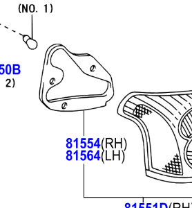 Toyota Avensis 2003-2008 Rear Combination Lamp Body Gasket