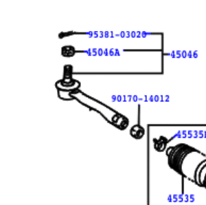Toyota Avensis 1997-2003 Tie Rod End RH