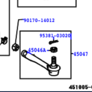 Toyota Avensis 1997-2003 Tie Rod End LH