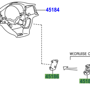 Toyota Yaris/Hybrid 2011-2014 Steering Wheel Cover, Lower No.2, Without Cruise Control