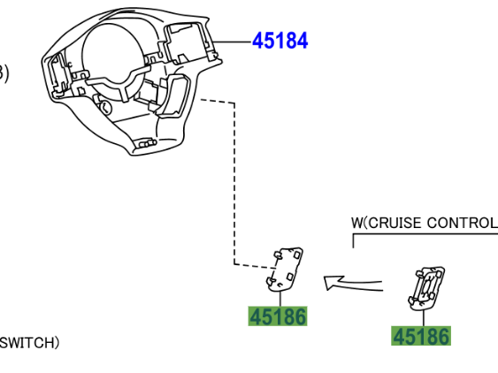 Toyota Yaris/Hybrid 2011-2014 Steering Wheel Cover, Lower No.2, Without Cruise Control