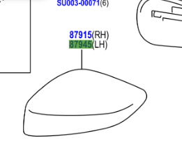 Toyota GT86 2012-2016 Mirror Cover LH Crystal Black D4S