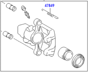 Toyota Yaris/Hybrid 2011-2014 Rear Disc Brake Calliper Assy LH