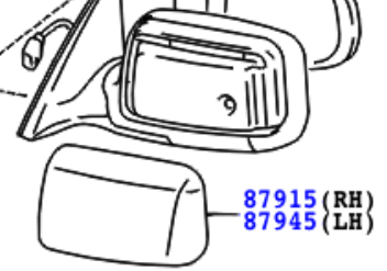 Toyota Rav4 2000-2005 Outer Mirror Cover LH, Silver