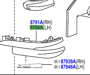 Toyota Rav4 2012-2019 Outer Mirror Under Cover LH