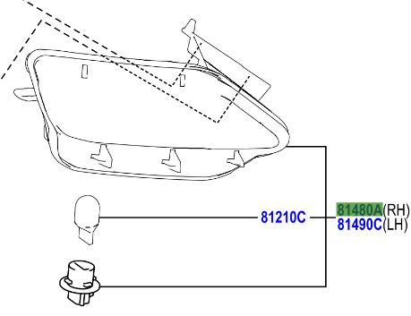 Toyota Rav4 2012-2019 Rear Fog Lamp RH