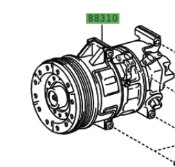 Toyota Avensis 2003-2008 Compressor Assy, W/Pulley