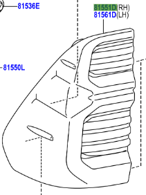 Toyota Hilux 2020- Rear Combination Body and Lens RH
