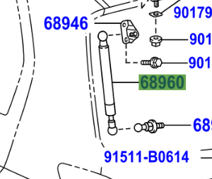 Toyota Yaris 2005-2011 Back Door Stay Assy LH