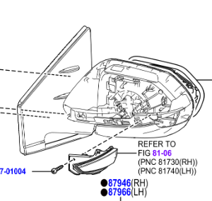 Toyota Yaris GR 2020- Outer Rear View, RH, No Paint