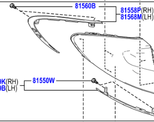 Toyota C-HR 2016- Rear Combination Lamp Lens & Body LH