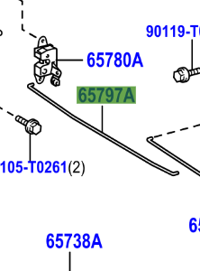 Toyota Hilux 2015-2020 Gate Lock Control Link, Tail