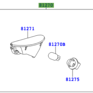 Toyota Aygo 2005-2014 License Plate Lamp Assy