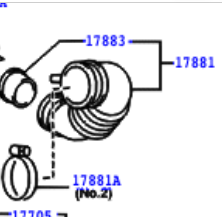 Toyota Tarago/Previa 2000-2006 Air Cleaner Hose, No.1