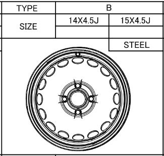 Toyota Aygo 2014- Steel Wheel 14" Type B