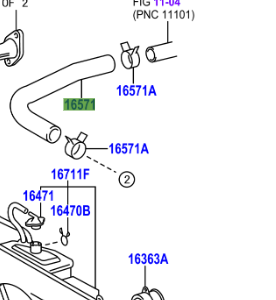 Toyota Alphard 2002-2008 Radiator, Inlet Hose