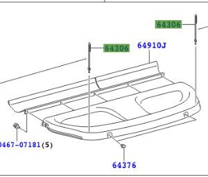 Toyota Verso-S 2010-2015 Suspender Sub-Assy, Package Tray Trim