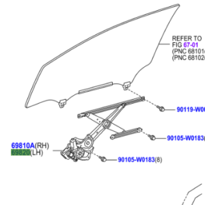 Toyota Auris/Hybrid 2007-2013 Front Door Window Regulator Assy, LH