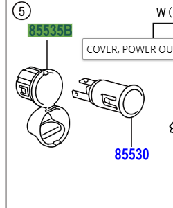Toyota Yaris/Hybrid 2014-2020 Power Outlet Socket Cover