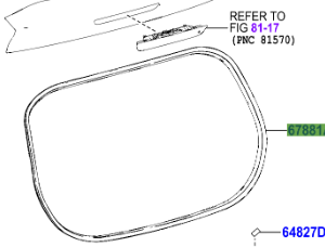Toyota Aygo 2014 - 2018 Back Door Weatherstrip