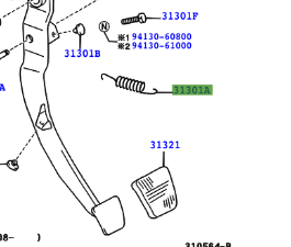 Toyota Yaris 1999-2005 Spring For Clutch Pedal