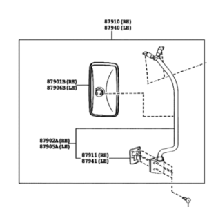 Toyota Dyna 150 2001-2021 Outer Rear View Mirror RH