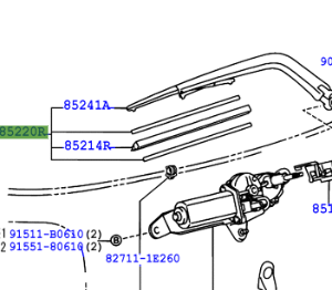 Toyota Yaris 1999-2005 Rear Wiper Blade/Arm