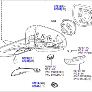 Toyota C-HR 2016- Power Folding Outer Mirror Assy LH