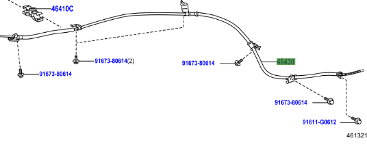 Toyota Rav4 2012-2019 Parking Brake Cable No.3
