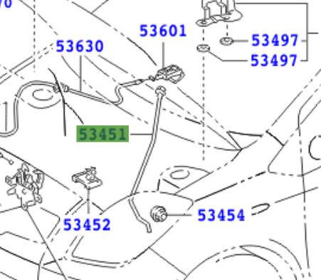 Toyota Yaris 2005-2011 Hood Support, Rod