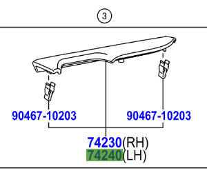 Toyota Auris/Hybrid 2012-2018 Armrest Assy, Rear, LH, Black, Trim