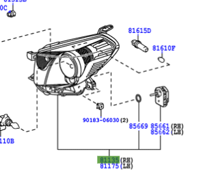 Toyota IQ 2008-2014 Unit Assy, Headlamp, LH
