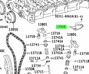 Toyota Verso 2009-2017 Damper Sub-Assy, Valve Rocker Arm Lost Motion