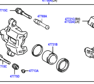 Toyota Land Cruiser 90 1996-2002 Rear Brake Caliper Lh