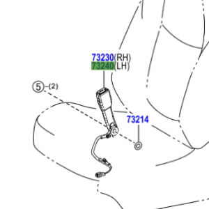 Toyota Yaris GR 2020- Belt Clip Assy, Front Seat Inner, Lh