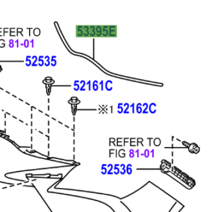 Toyota Yaris/Hybrid 2014-2020 Seal, Hood To Front End Panel