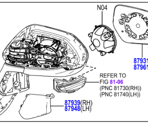 Toyota Corolla 2019- Mirror Assy, Outer Rear View, RH
